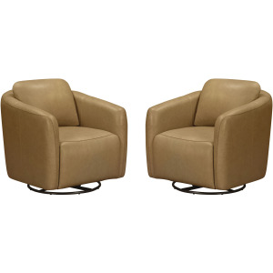 Dante Renaissance Marigold Swivel Glider Accent Chair Two Pack