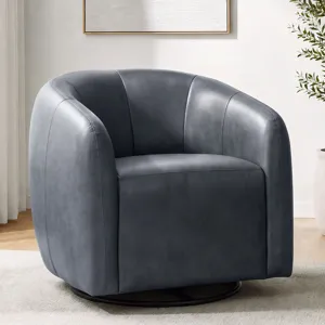 Como Renaissance Blue Swivel Glider Accent Chair