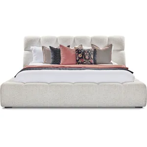 Escape Bedroom King Upholstered Bed with Dresser and Mirror