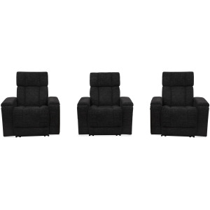 Phoenix Cabot Ebony Zero Gravity Power 3 Seat Home Theater Seating with Immersive Audio P3