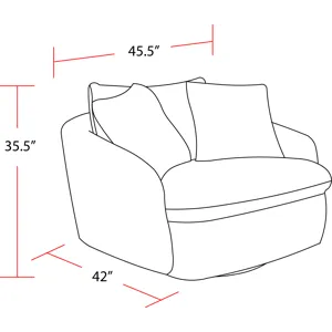 Boomer Mega Ivory Large Swivel Chair with 2 Toss Pillows Two Pack