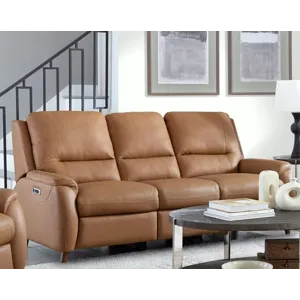 Austin Caramel Cream Power Reclining Sofa and Loveseat