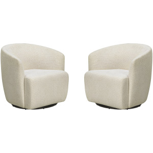 Mingle Thatch Sand Swivel Glider Accent Chair Two Pack