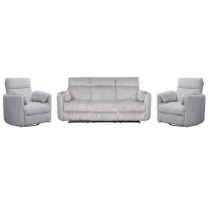 Radius Mega Grey Power Reclining Sofa and Two Recliners