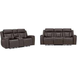 Maveric Bette Coffee Zero Gravity Power Reclining Sofa and Loveseat