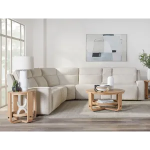 Lancaster Fluffy River Rock 6 Piece Zero Gravity Power Reclining Sectional with Power Adjustable Hea