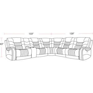 Outlaw Stallion 6 Piece Modular Power Reclining Sectional with Drop Down Table