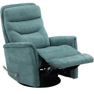 Gemini Snazzy Blue Manual Swivel Glider Recliner Two Pack