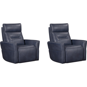 Remmington Vintage Navy Power Swivel Glider Recliner P2 Two Pack