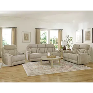 Dalton Lucky Fawn Power Reclining Sofa Loveseat and Recliner