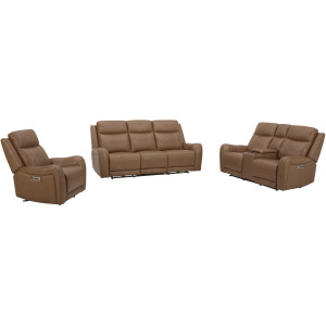Haywood Butternut Power Reclining Sofa Loveseat and Recliner