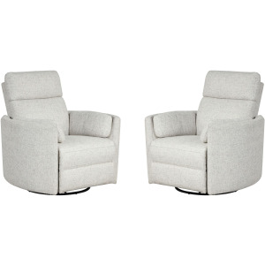 Radius Natural Beauty Quartz Power Swivel Glider Recliner Two Pack