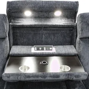 Dalton Lucky Charcoal Power Reclining Sofa Loveseat and Recliner