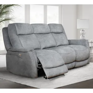 Linus Hudson Grey Power Reclining Sofa and Two Recliners