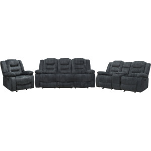 Bolton Misty Storm Manual Reclining Sofa Loveseat and Recliner
