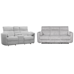 Radius Mega Grey Power Reclining Sofa and Loveseat