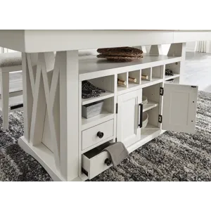 Americana Modern Dining 72 inch Island Counter Height Extendable Dining Table