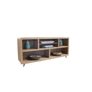 Escape Dining 54 Inch Round Table with Console and 4 Ladderback Chairs