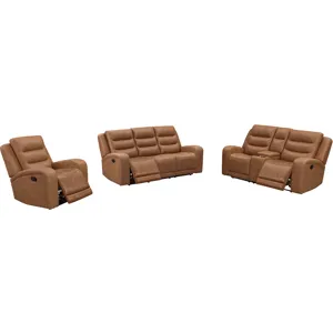 Napa Wrangler Clay Manual Triple Recline Sofa Loveseat and Recliner