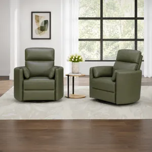 Radius Lyric Sage Swivel Power Glider Recliner Two Pack