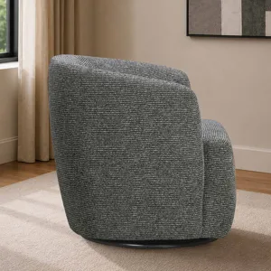 Mingle Thatch Black Swivel Glider Accent Chair Two Pack