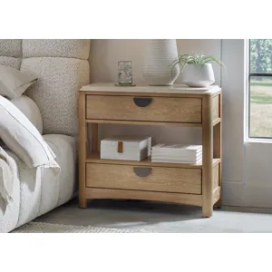Escape Bedroom King Upholstered Bed 2 Nightstands Dresser with Mirror and Chest