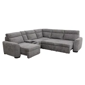 Kline Nightfall 6 Piece Power Sliding Sectional with Extension Footrests
