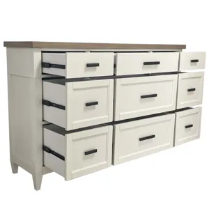Americana Modern Bedroom King Platform Bed 2 Nightstands and Dresser with Mirror