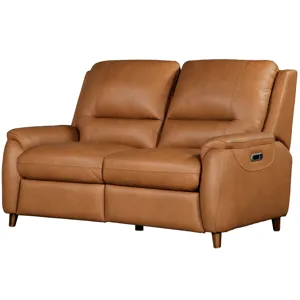 Austin Caramel Cream Power Reclining Sofa and Loveseat
