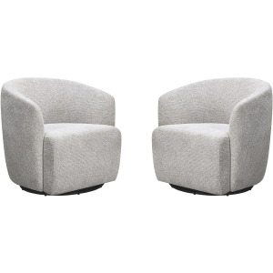 Mingle Thatch Grey Swivel Glider Accent Chair Two Pack