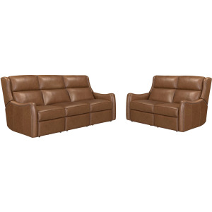 Channing Renaissance Cinnamon Power Zero Gravity Sofa and Loveseat