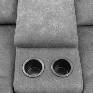 Linus Hudson Grey Power Reclining Sofa and Loveseat