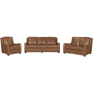 Channing Renaissance Cinnamon Stationary Sofa Loveseat and Chair