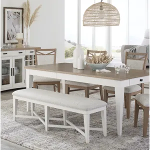 Americana Modern Dining 49 Inch Upholstered Counter Bench