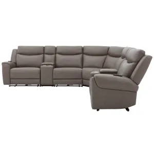 Momentum Dark Granite 7 Piece Modular Power Reclining Sectional with Power Adjustable Headrests