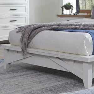 Americana Modern Bedroom Queen Platform Footboard with 13 Slats and Legs