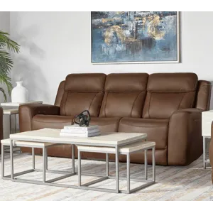 Calgary Autumn Umber Power Reclining Sofa and Loveseat