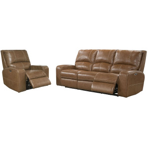 Swift Bourbon Power Reclining Sofa and Recliner