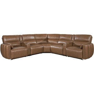 Modesto Sable 7 Piece Modular Power Reclining Sectional with Power Adjustable Headrests