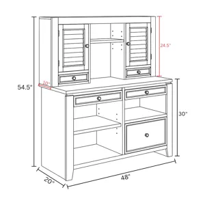 Boca Credenza with Hutch