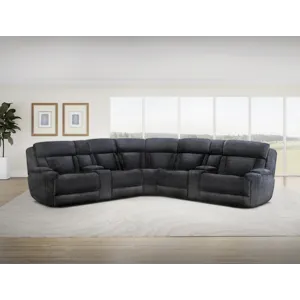Dalton Lucky Charcoal 7 Piece Modular Power Reclining Sectional with Power Adjustable Headrests