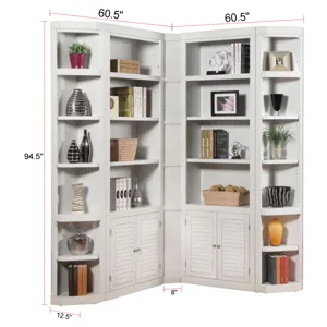 Boca 5 Piece L Shape Corner Bookcase Wall