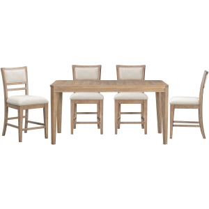 Breckenridge Dining 72 Inch Rectangular Counter Table with 4 Upholstered Stools