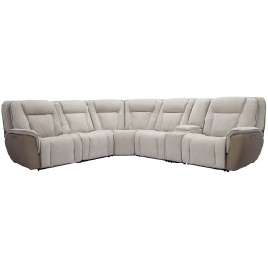Ian Luxe Mocha 6 Piece Modular Zero Gravity Power Reclining Sectional