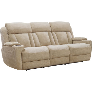 Dalton Lucky Fawn Power Reclining Sofa with Drop Down Table