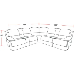 Spartacus Oyster 7 Piece Modular Power Reclining Sectional with Power Adjustable Headrests