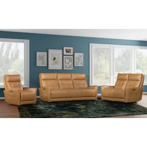 Gershwin Lucca Butterscotch Power Reclining Sofa Loveseat and Recliner