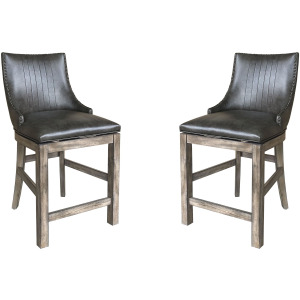 Lodge Dining Swivel Counter Sling Chair Two Pack