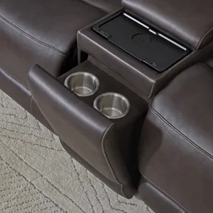 Easton Steamboat Brown Entertainment Tilt Console with Wireless Charger