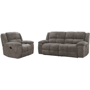Buster Cabot Stone Manual Reclining Sofa and Recliner